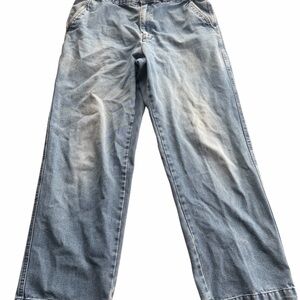 David Taylor Vintage Men’s Elastic Waist Denim Jeans Light Wash 36x32 Blue